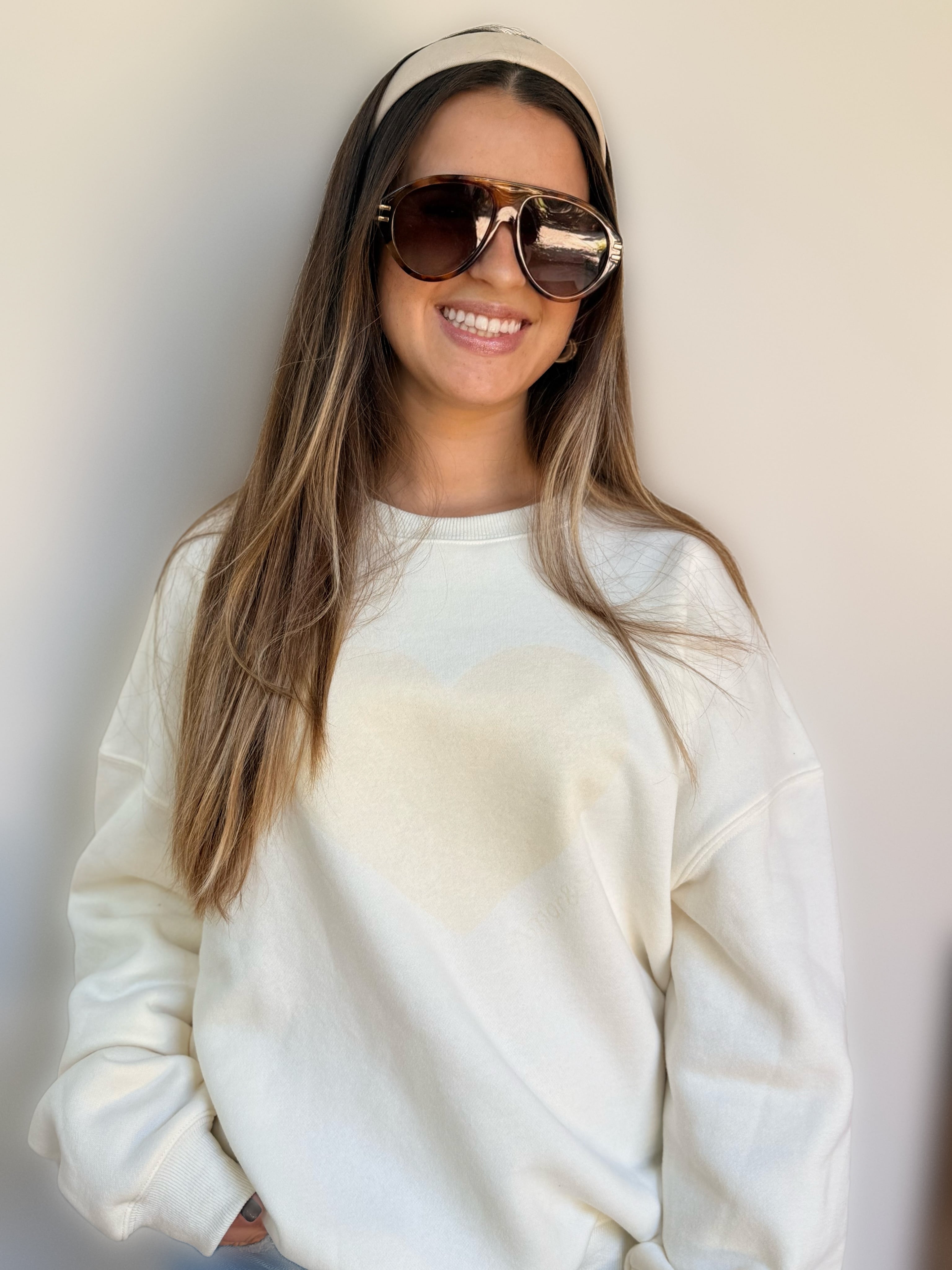 Quiet Love, Premium Cotton  Crewneck, Vanilla