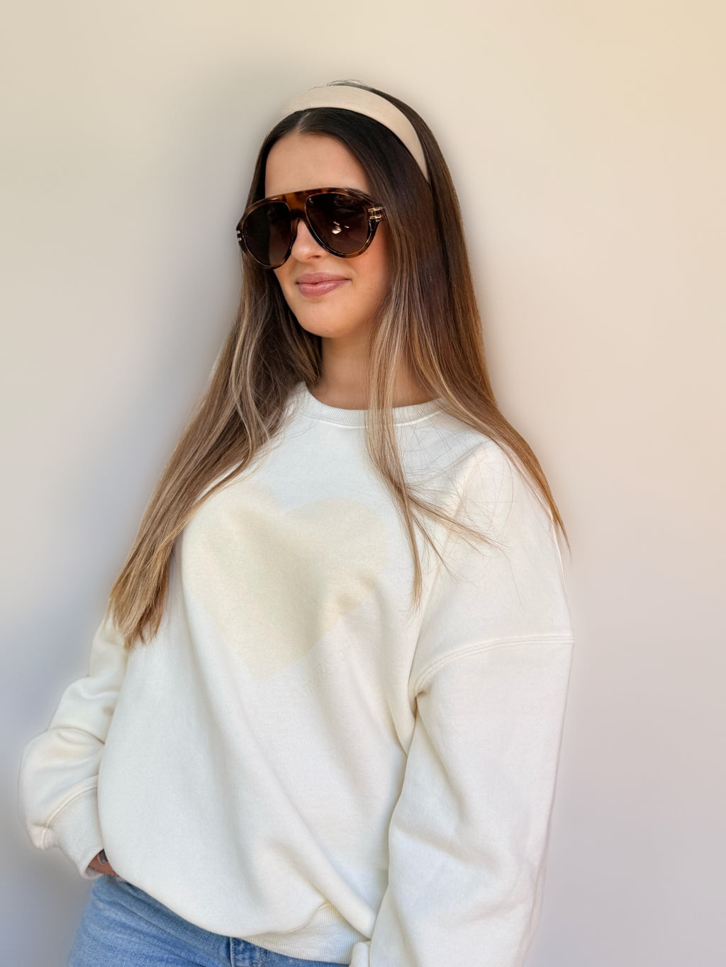 Quiet Love, Premium Cotton  Crewneck, Vanilla
