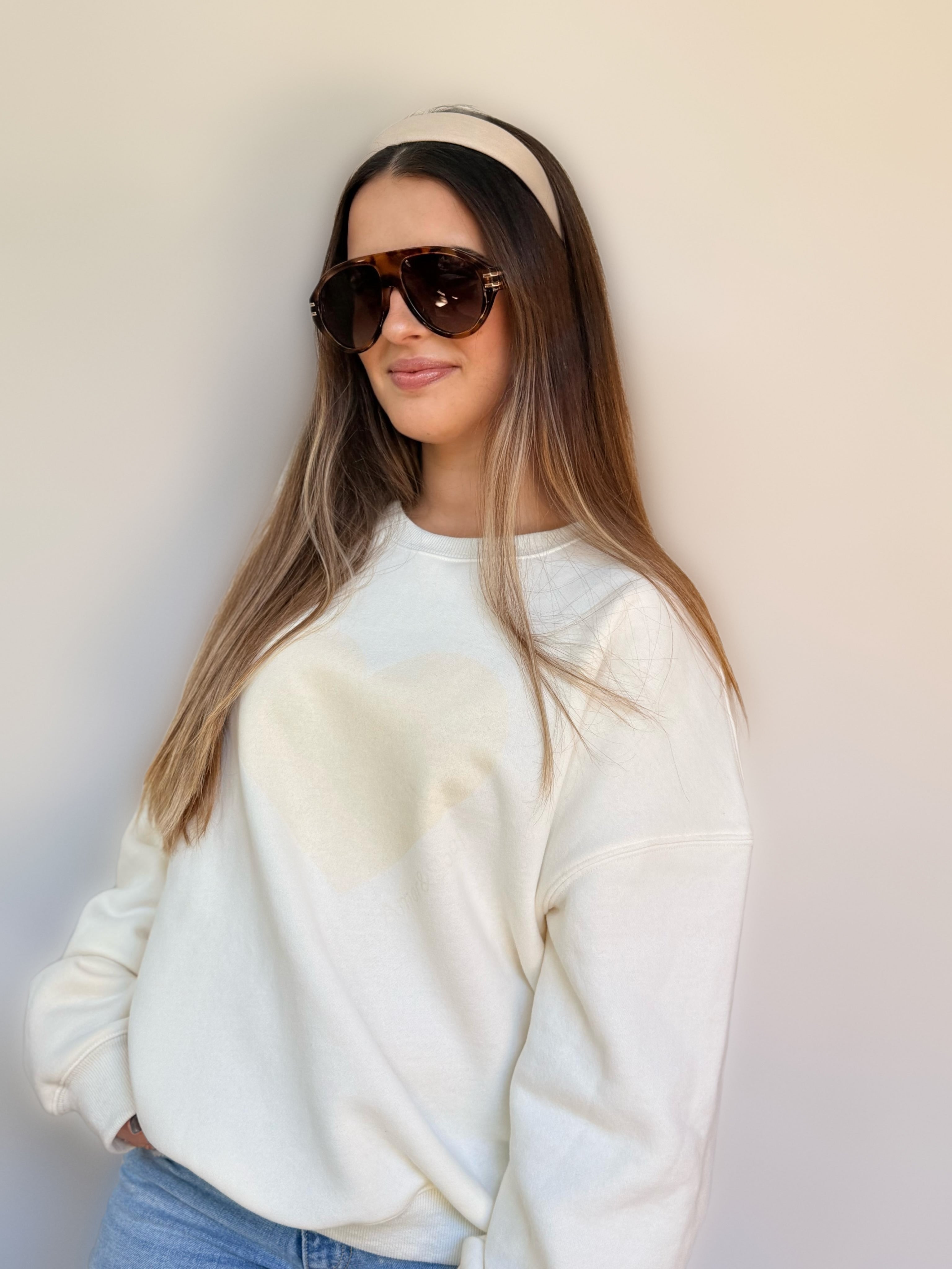 Quiet Love, Premium Cotton  Crewneck, Vanilla