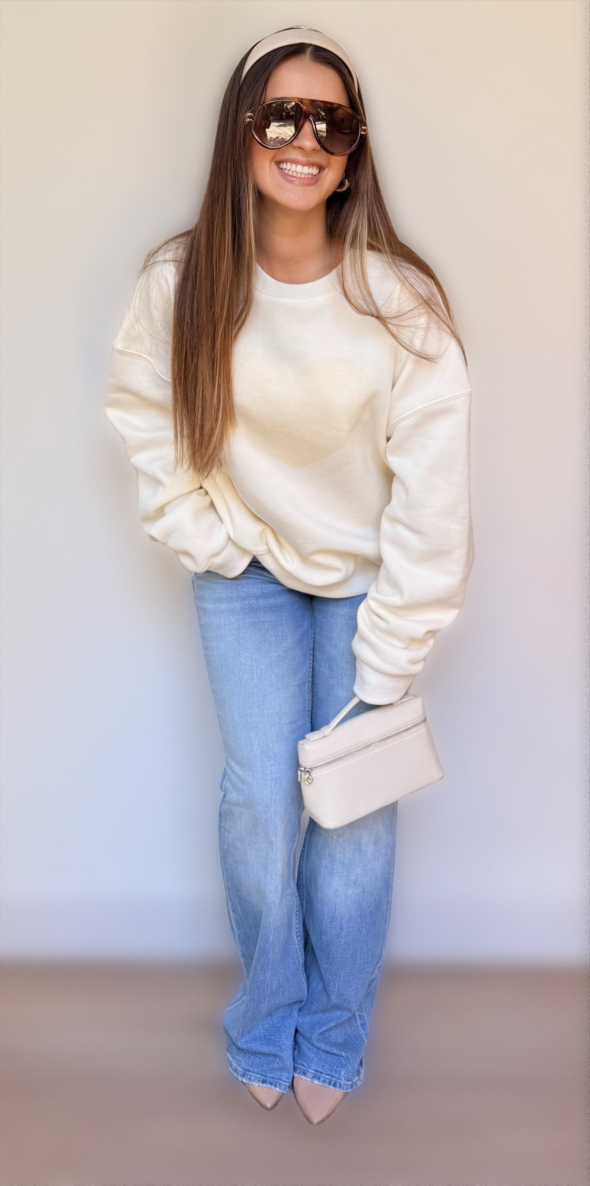 Quiet Love, Premium Cotton  Crewneck, Vanilla