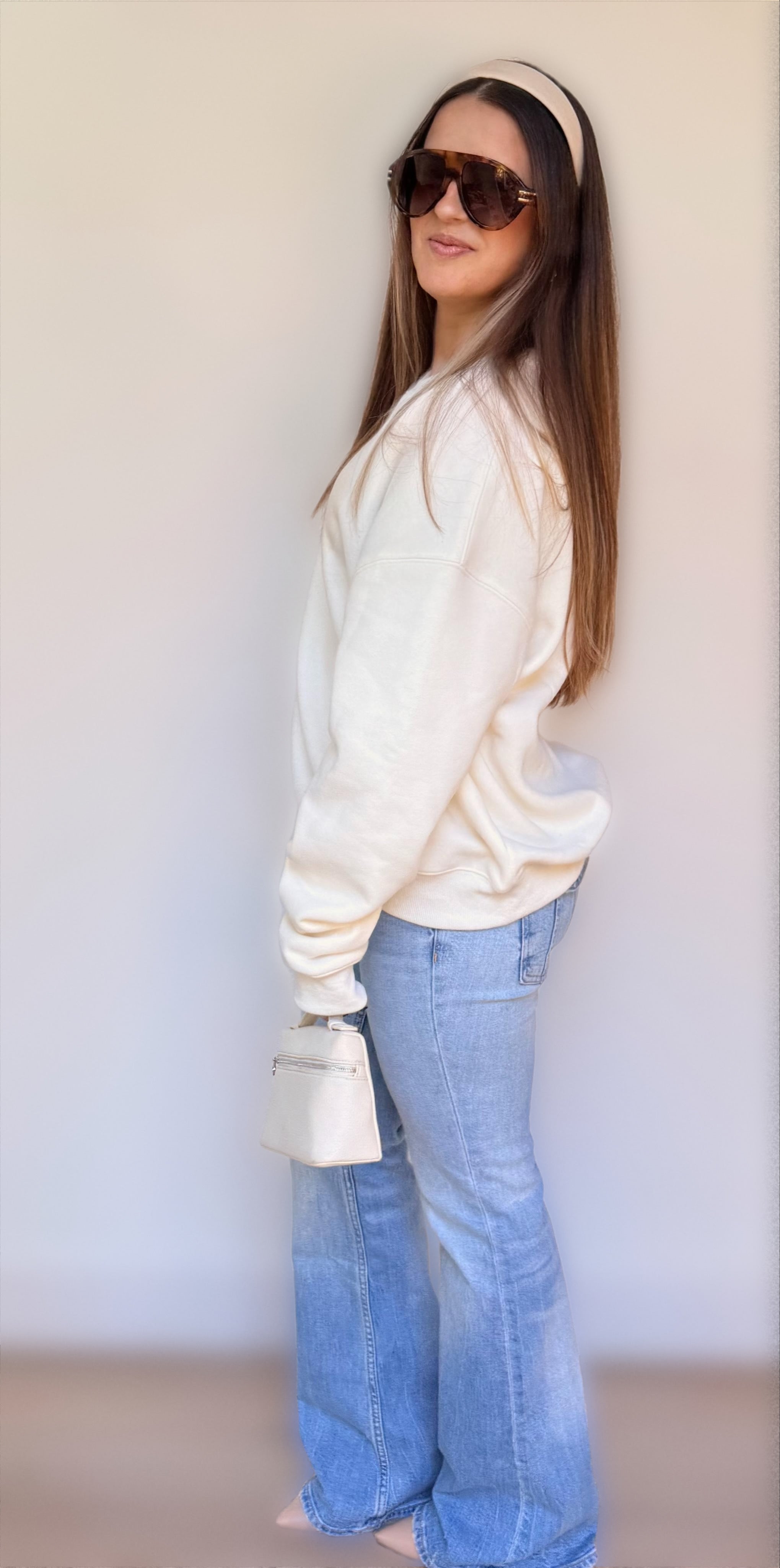 Quiet Love, Premium Cotton  Crewneck, Vanilla