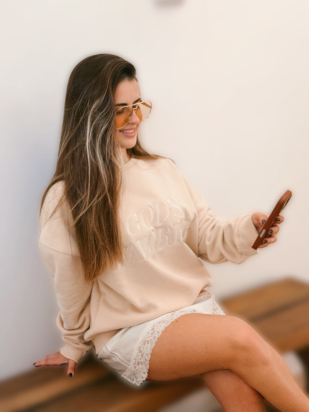 God’s Favorite, Premium Cotton Crewneck, Cream