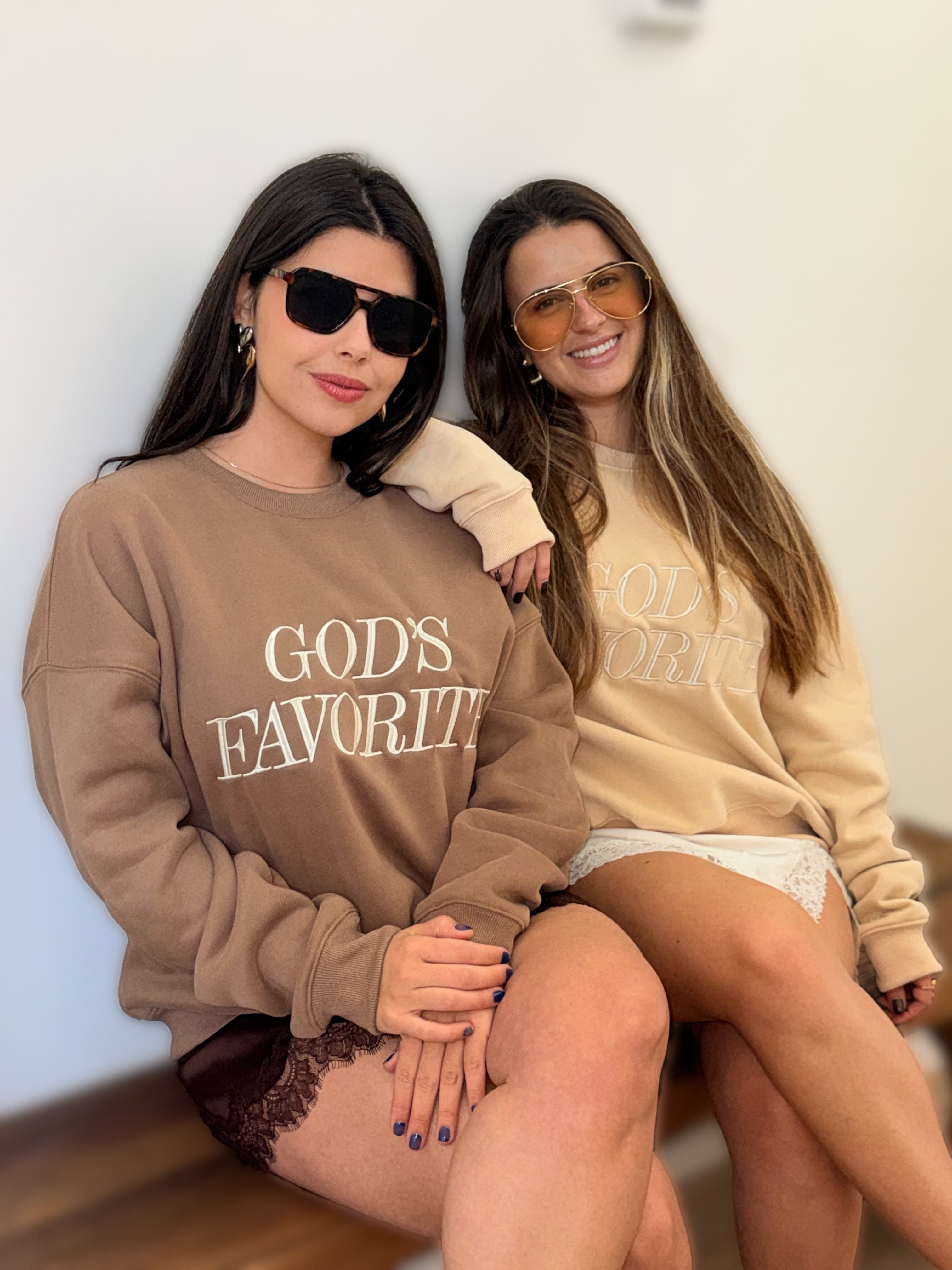 God’s Favorite, Premium Cotton Crewneck, Cream