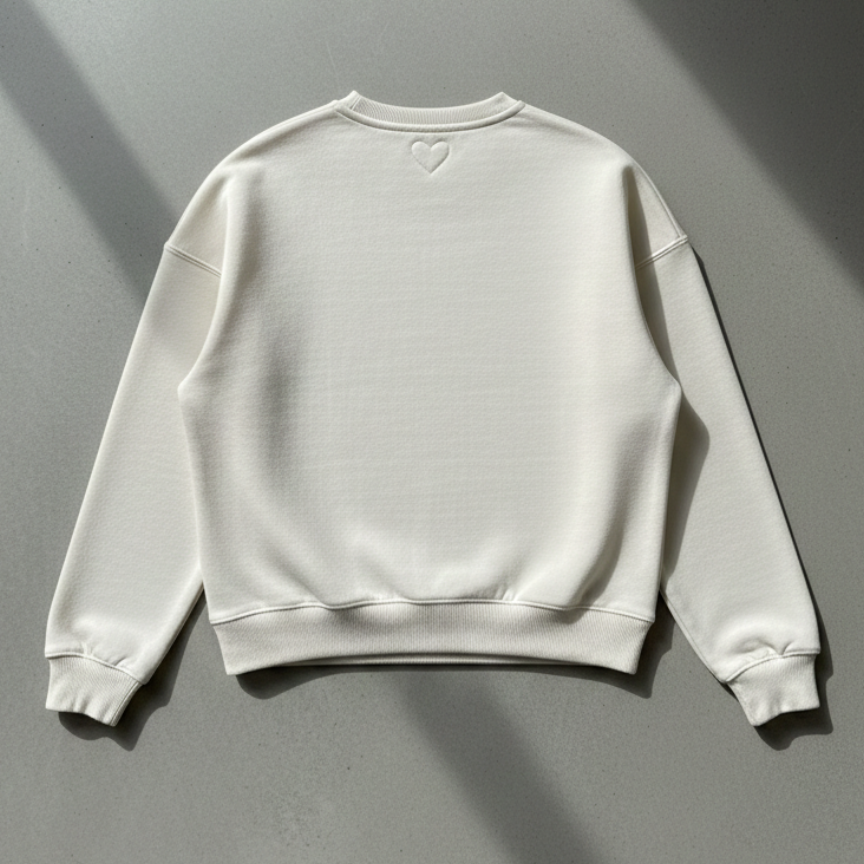 Quiet Love, Premium Cotton  Crewneck, Vanilla