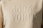 God’s Favorite, Premium Cotton Crewneck, Cream