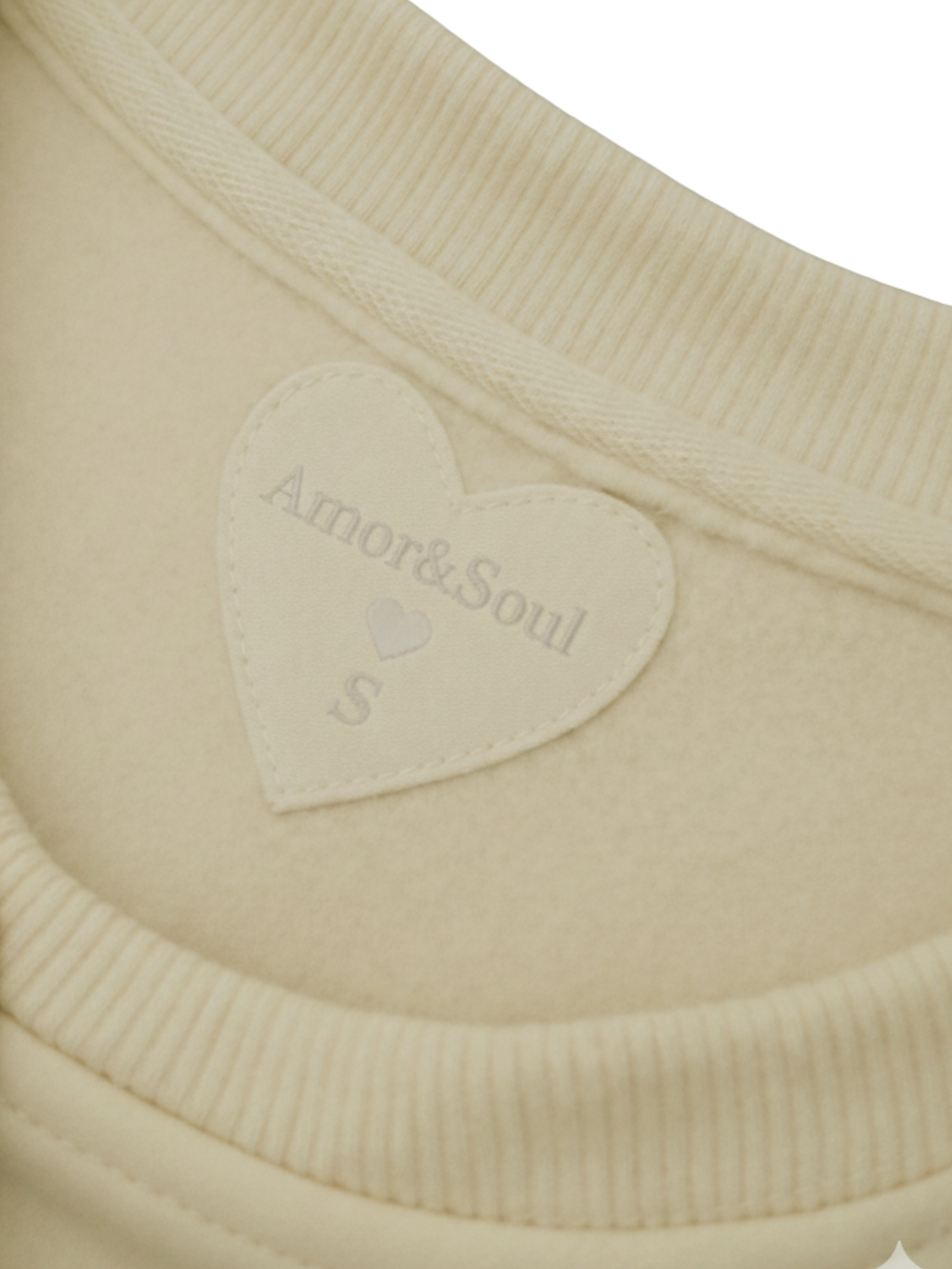 Quiet Love, Premium Cotton  Crewneck, Vanilla